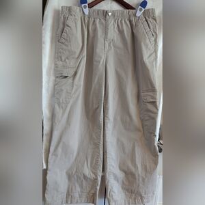 Celebrity Pink Khaki Cargo Pants with Elastic Waist